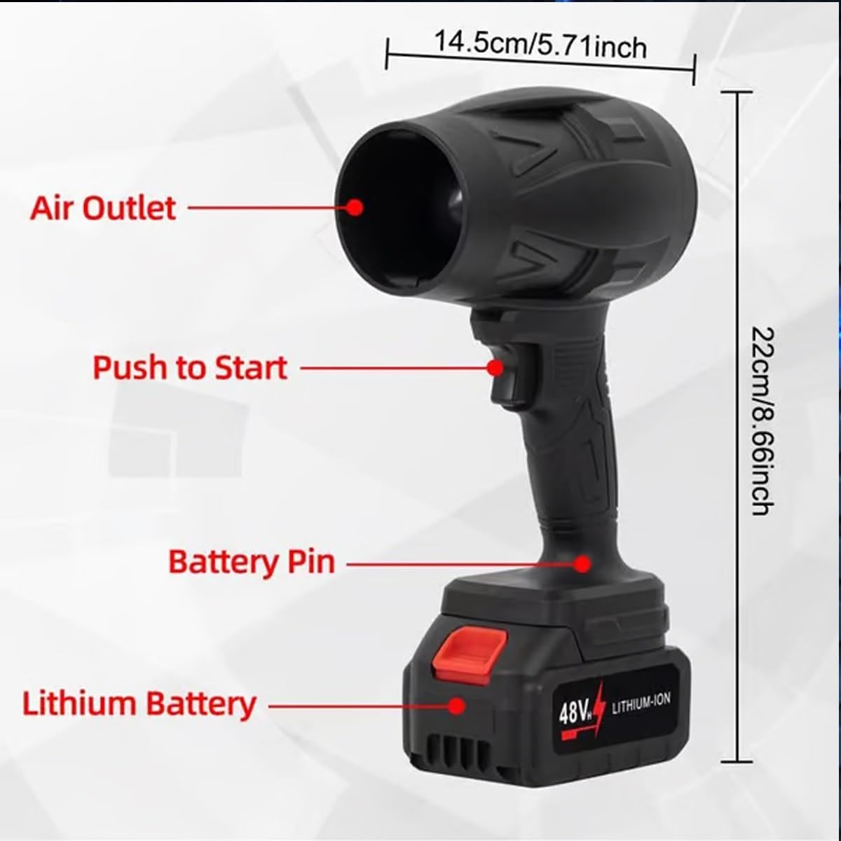 Darziq jet blower with charger and two batteries, car accessory for cleaning and detailing vehicles.