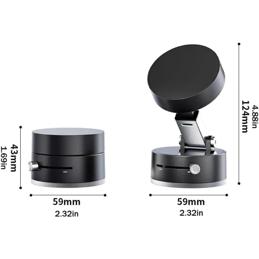 White Darziq foldable vacuum magnetic car phone holder for mobile devices, with adjustable grip and easy mounting.
