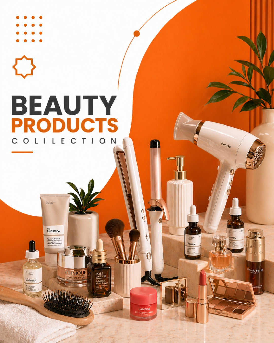 Beauty Products collection featuring hair styling tools, facial care accessories, mirrors, and self-care essentials from DARZIQ