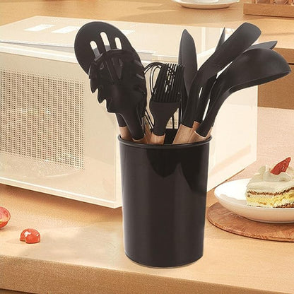 Darziq 12-piece cooking utensils set includes spatulas, spoons, and turners for versatile kitchen use.