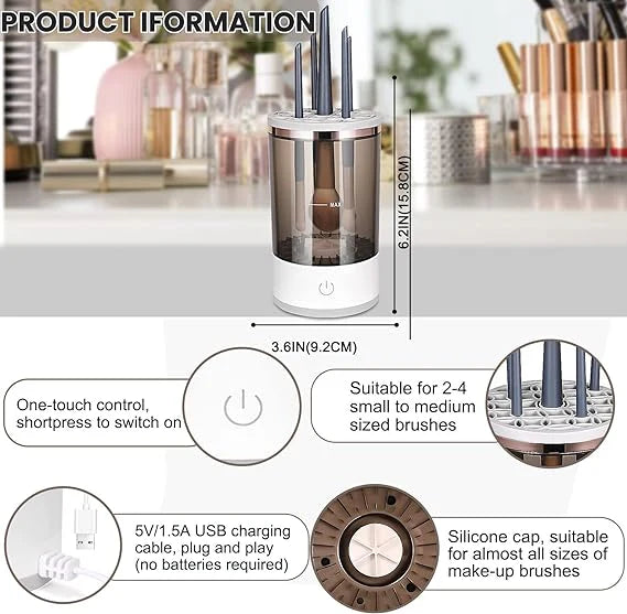 Darziq electric makeup brush cleaner for easy, automatic cleaning of multiple beauty brushes in health and beauty.