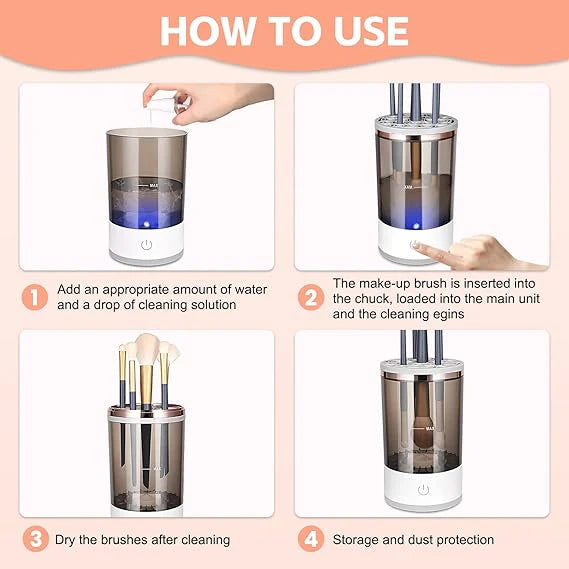 Darziq electric makeup brush cleaner for automatic cleaning of multiple beauty brushes, health and beauty tool.