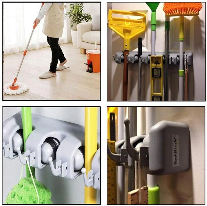 Darziq home and kitchen broom and toiletries organizer with multiple compartments for efficient storage and organization.