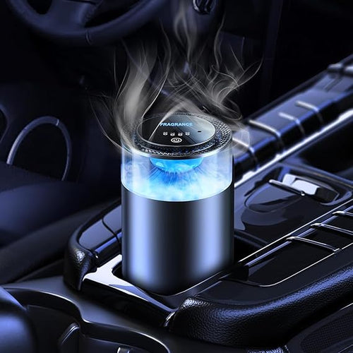 Darziq LED Cloud Mist Aromatherapy Diffuser for cars, displaying a sleek design with soft cloud-shaped light and mist emission.