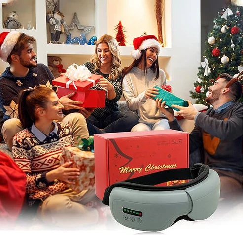 Darziq electric smart eye massager with sleek design, featuring adjustable straps and soft padding for comfortable eye relaxation.