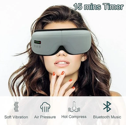 Darziq electric smart eye massager, stylish fashion device with eye cushions and control buttons for relaxing eye massage therapy.