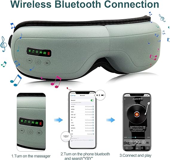Darziq Electric Smart Eye Massager featuring sleek design and adjustable straps for relaxing eye care.