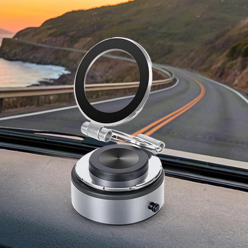 Darziq dashboard phone holder for car, sturdy gadget with adjustable clip, securely holds smartphone on vehicle dashboard.