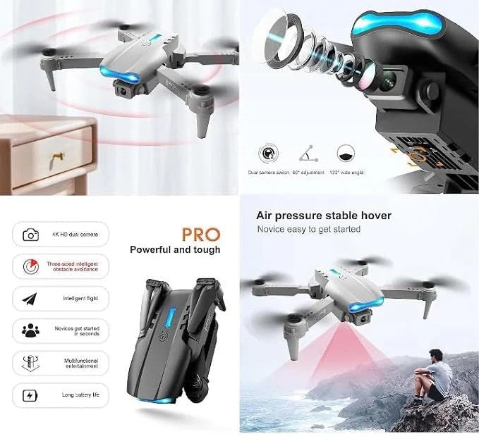 Darziq E99 drone camera with compact design, mounted on a drone, showcasing its lens and sleek gadget features.