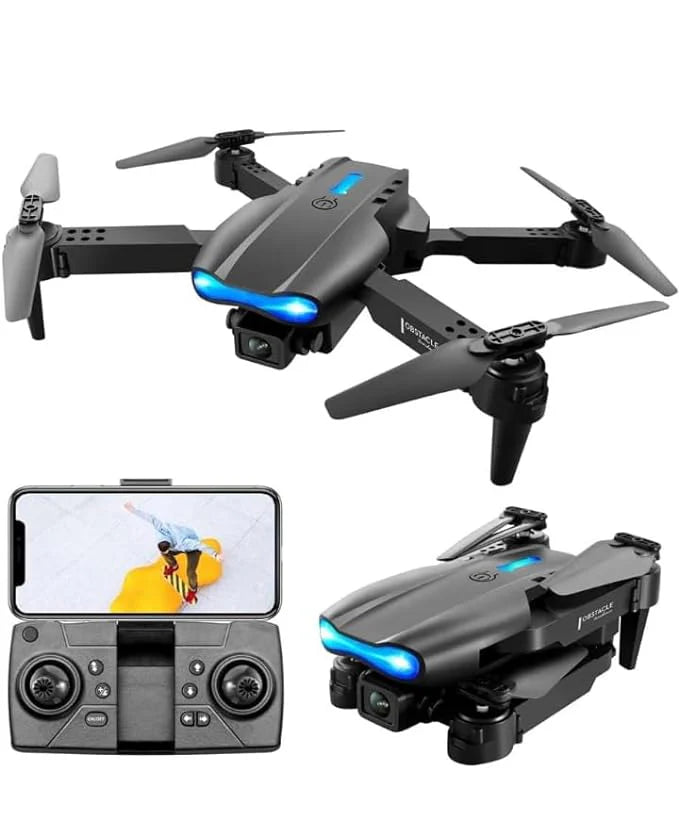 Darziq E99 Drone Camera showcasing its compact design and camera lens, perfect for aerial photography and videography.