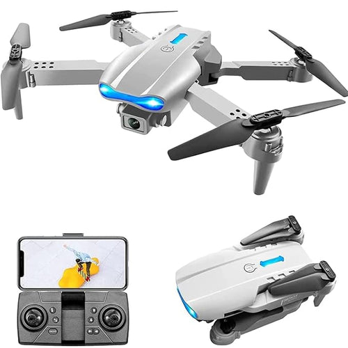 Darziq E99 Drone Camera showing a compact gadget with a camera lens and control features for aerial photography.