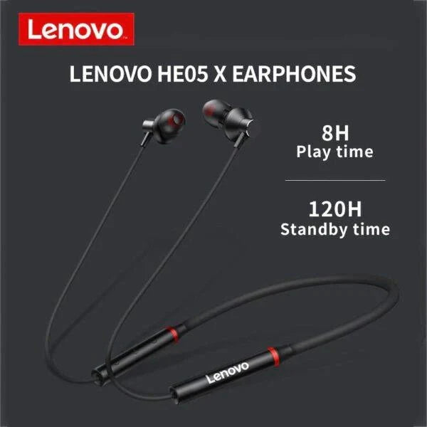 Lenovo hanging neckband wireless headphones by Darziq, with adjustable design and in-ear earbuds for comfortable listening.