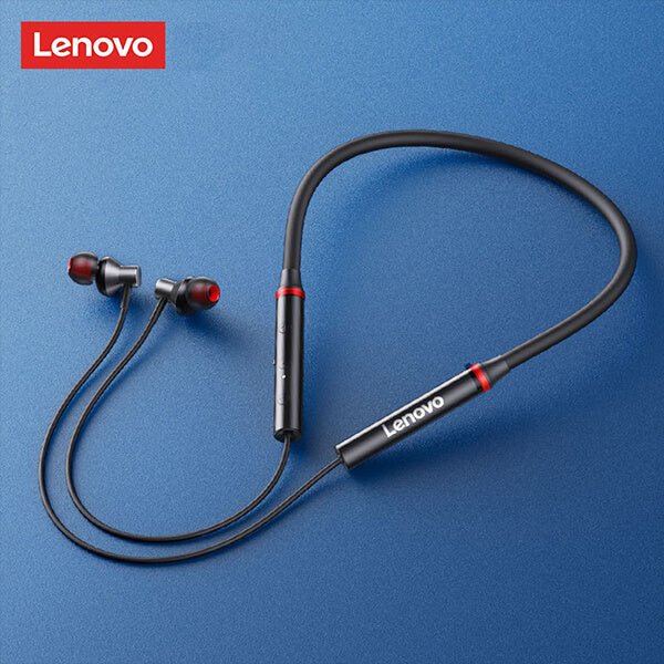 Lenovo hanging neckband wireless headphones by Darziq, featuring a sleek design and comfortable fit for hands-free audio.