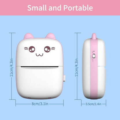 Mini portable thermal printer by Darziq, compact gadget with thermal printing paper and sleek design, ideal for on-the-go printing.