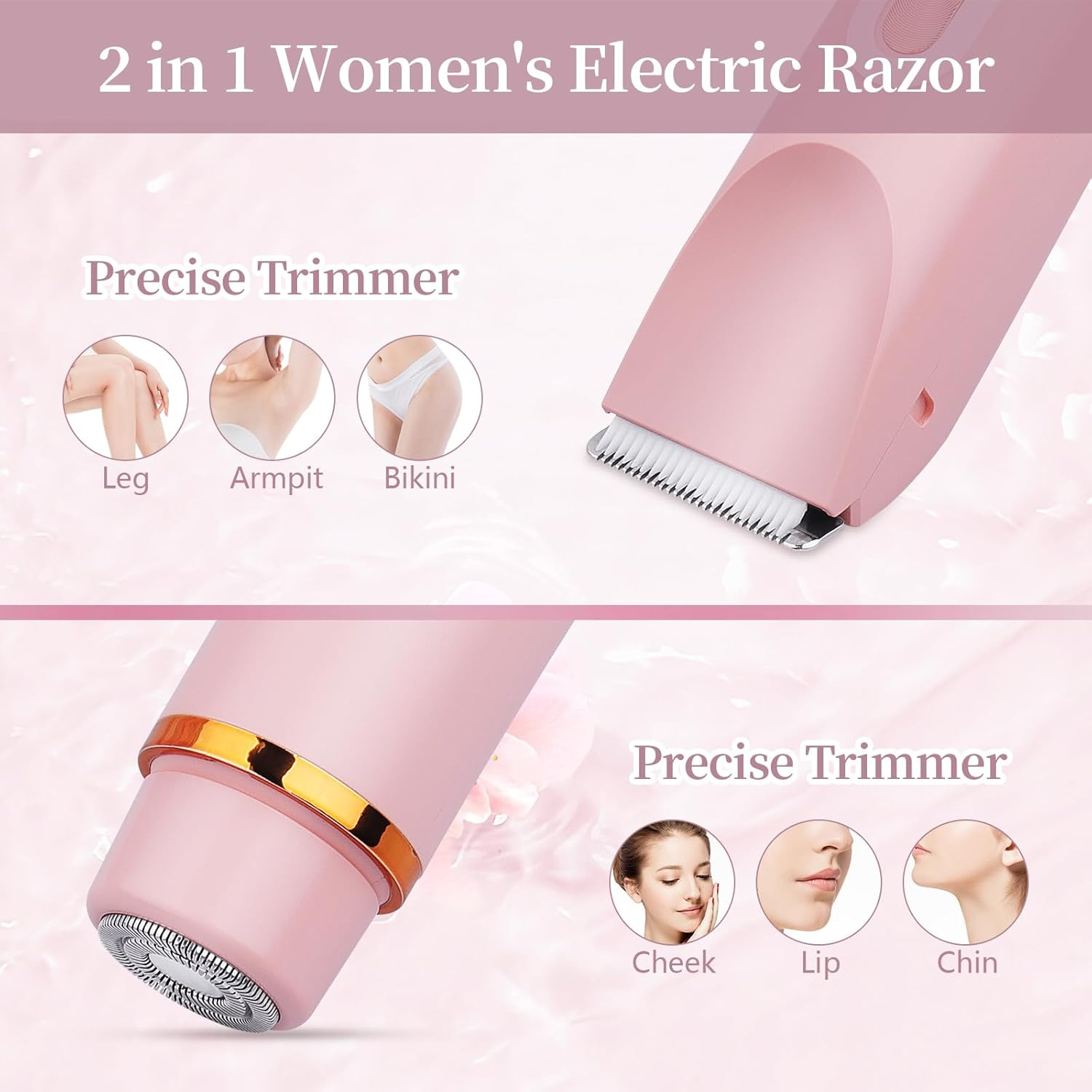 Darziq 2-in-1 dual head shaver for women, compact health and beauty electric shaver with dual blades for smooth skin.