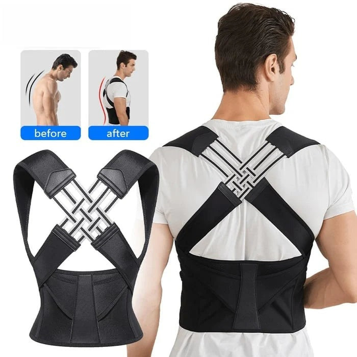 Darziq adjustable posture corrector belt worn around the shoulders and back for improved posture and support.