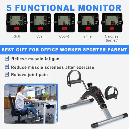 Darziq arm and leg pedal exerciser for low-impact fitness, showing adjustable resistance and compact design for home use.