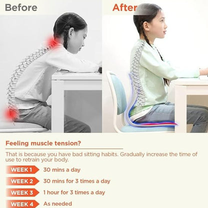 Darziq Comfort Posture Correction Chair Seat with ergonomic back support for improved spinal alignment and healthy sitting posture.