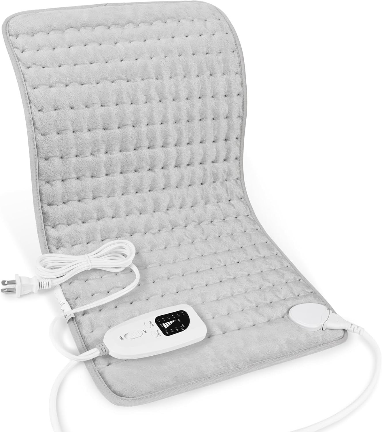 Darziq heating pad for health and beauty, shown unfolded with soft fabric and adjustable heat settings.