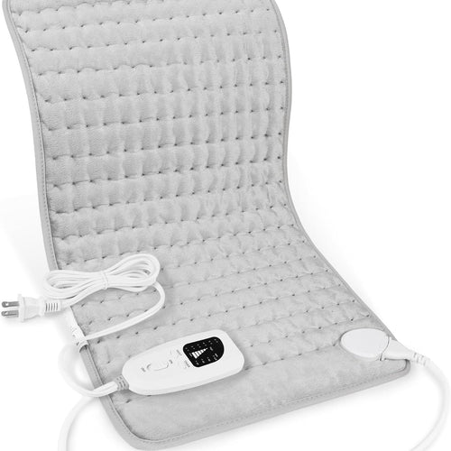 Darziq heating pad for health and beauty, shown unfolded with soft fabric and adjustable heat settings.