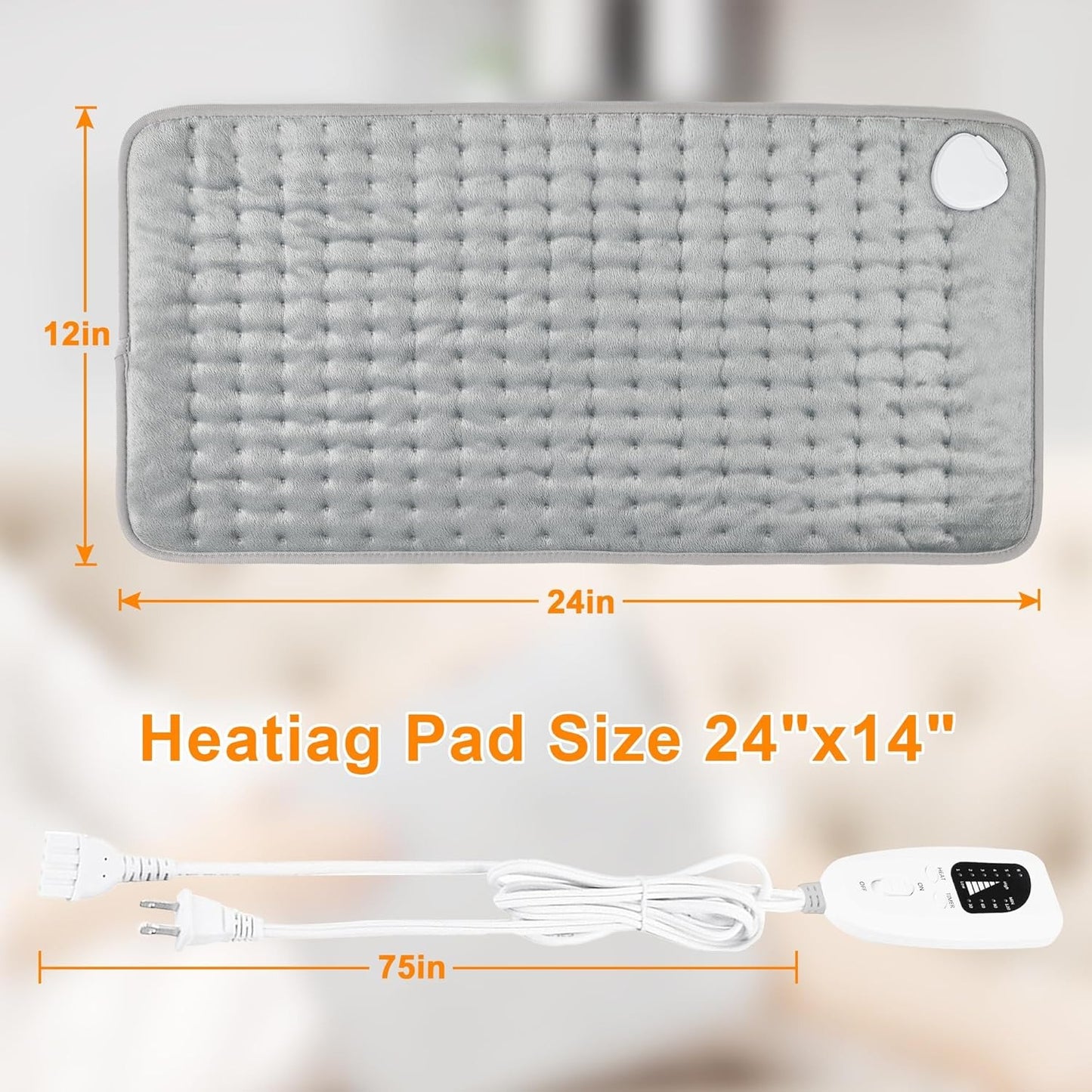 Darziq heating pad for health and beauty, soft fabric cover with adjustable heat settings, ideal for soothing muscle pain.