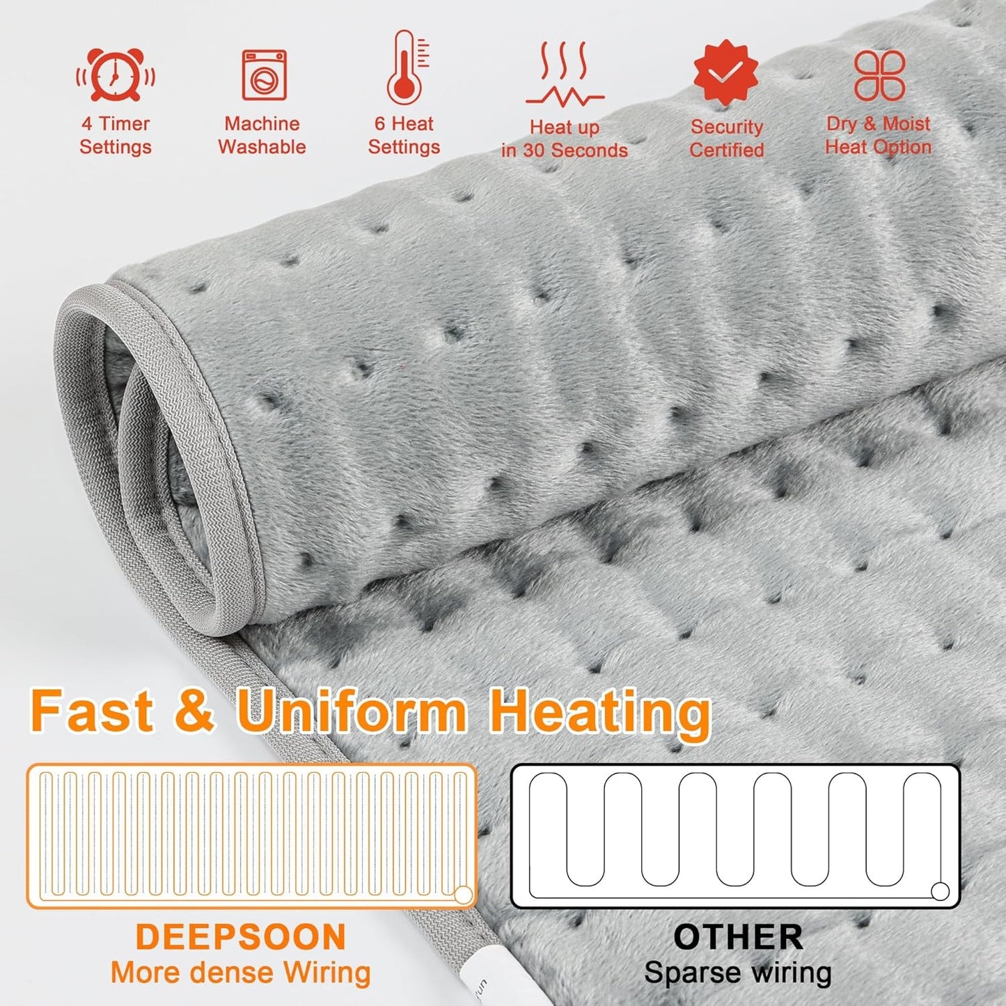 Darziq heating pad in a soft fabric cover, designed for pain relief and muscle relaxation in health and beauty use.
