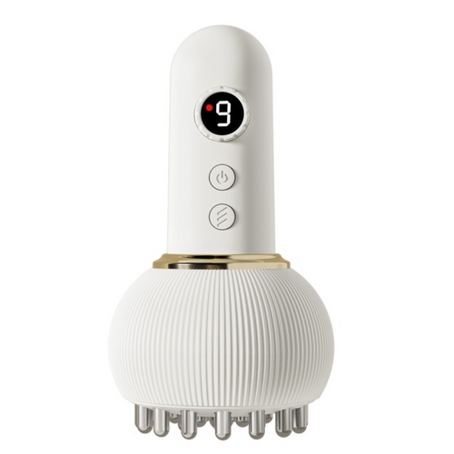Darziq intelligent massager for health and beauty, showing a sleek device with multiple massage heads and control buttons.