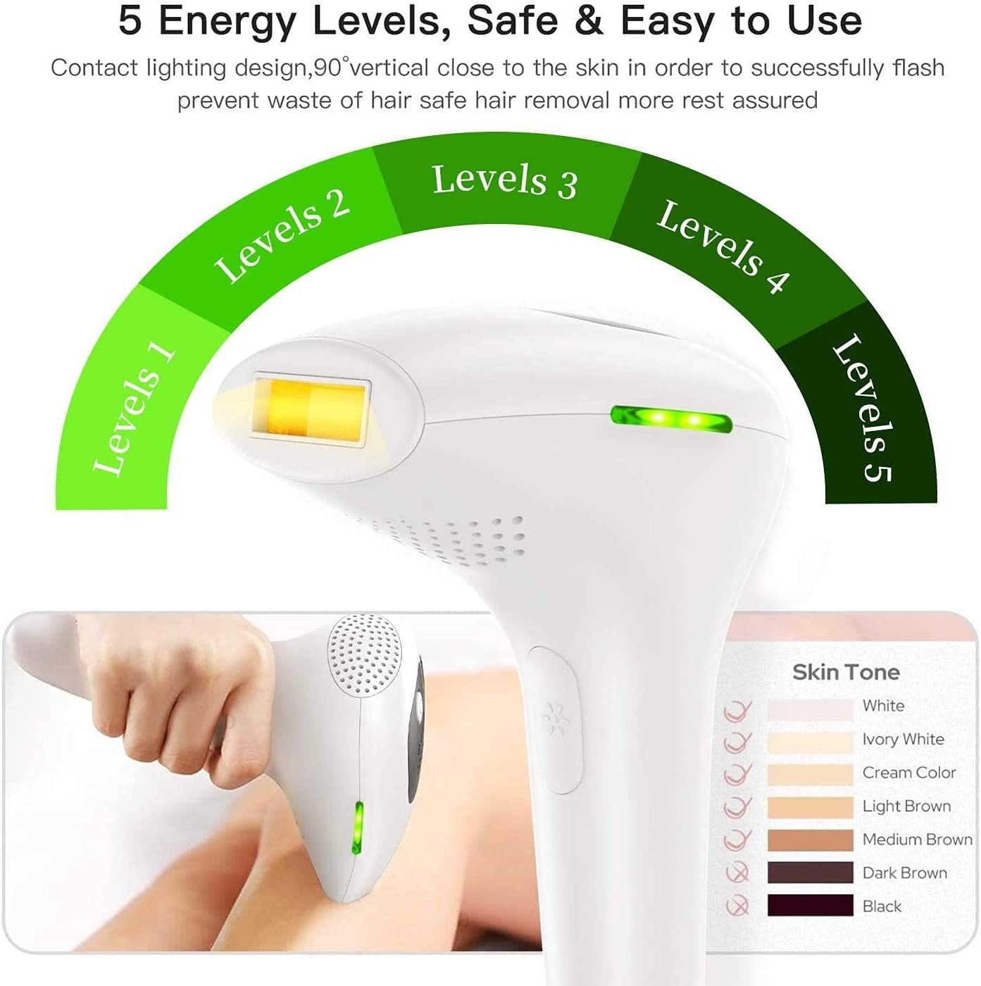Darziq IPL Hair Removal System for at-home health and beauty hair removal, featuring a sleek device with a digital control panel.