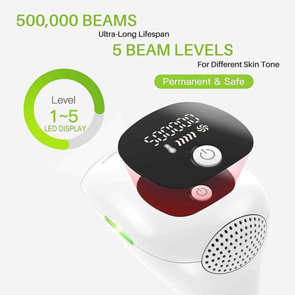 Darziq IPL Hair Removal System for permanent hair reduction in health and beauty; handheld device with treatment window.