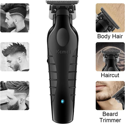 Darziq KEMEI 2299 men's trimmer for grooming and trimming facial hair, black and silver handheld grooming device