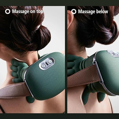 Darziq portable bionic heated neck and back massager, compact health and beauty device with adjustable settings.