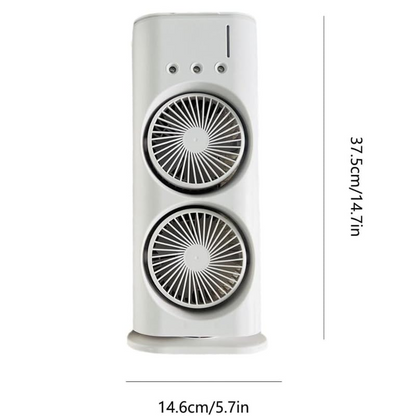 Darziq portable double-ended spray fan for health and beauty, compact handheld device with misting spray and cooling fan.