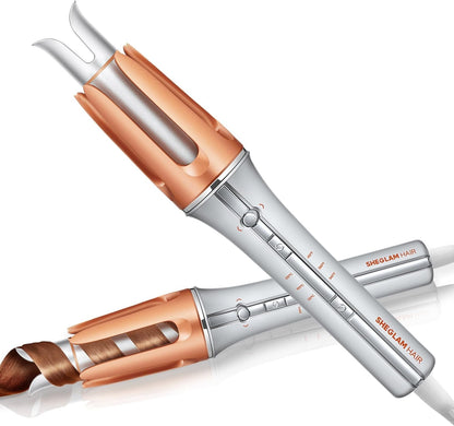 Darziq Sheglam Automatic Curling Iron for healthy hair styling, featuring a sleek design and automatic curling mechanism.