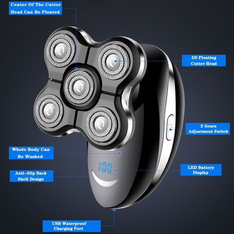 Darziq waterproof electric head shaver with sleek design, ideal for safe and efficient head grooming in health and beauty.