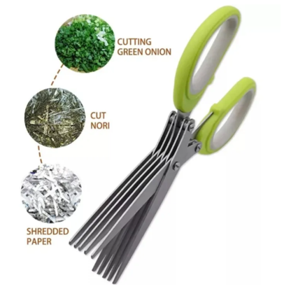 Darziq 5-layer multifunctional stainless steel scissors for home and kitchen use, featuring durable multi-purpose blade design.