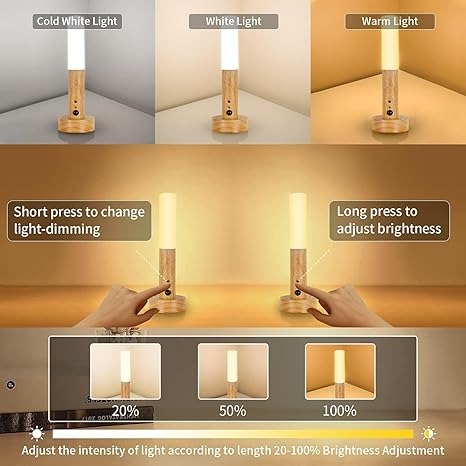 Darziq cordless motion sensor night light illuminating a home interior for energy-efficient nighttime lighting.