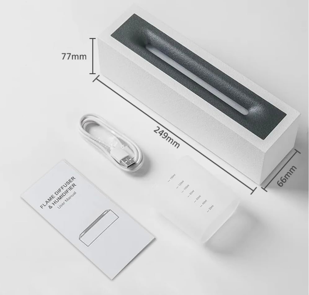 Darziq fire humidifier for home and kitchen, white plastic device with adjustable mist outlet and control buttons.
