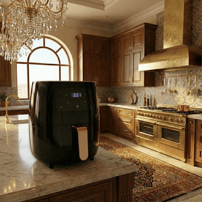 Darziq 6L multi-functional air fryer pot for home and kitchen use, with digital controls and non-stick interior.