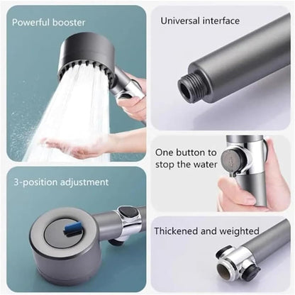 Darziq multifunctional scalp massage shower head with multiple spray settings, designed for home and kitchen use.