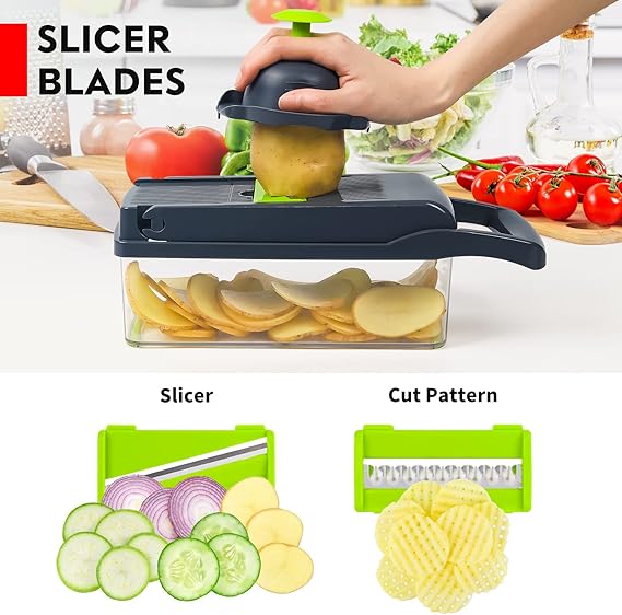 Darziq multifunctional vegetable chopper for home and kitchen use, with stainless steel blades and ergonomic design.