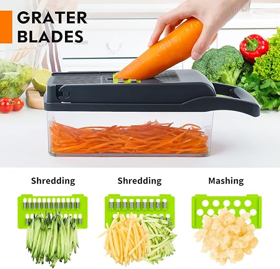 Darziq multifunctional vegetable chopper for home and kitchen use, with stainless steel blades and compact design.