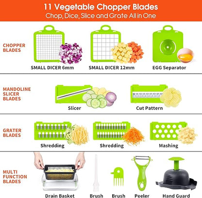 Darziq multifunctional vegetable chopper for home and kitchen use, with stainless steel blades and colorful handle for easy chopping.