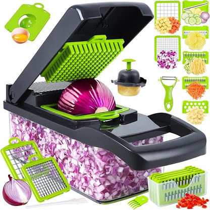 Darziq multifunctional vegetable chopper with stainless steel blades for easy slicing, dicing, and chopping vegetables in the kitchen