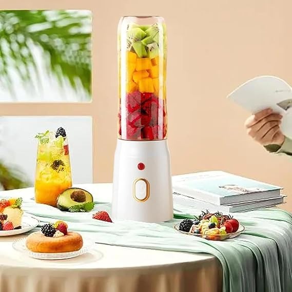 Darziq portable blender for shakes and juice showing a compact electric blender with blending jar and control buttons.
