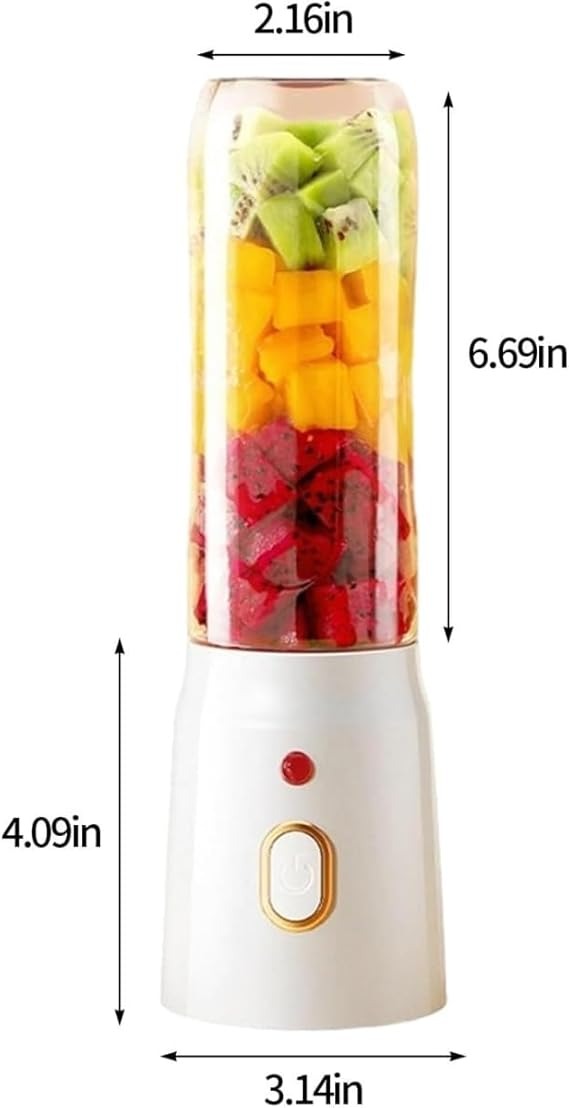 Darziq portable blender for shakes and juice, compact kitchen appliance with transparent blending jar and control buttons.