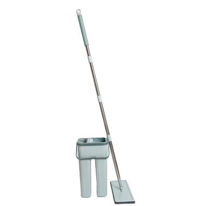 Darziq professional home cleaning system with flat floor mop, bucket, and 2 washable microfiber pads for effective cleaning.