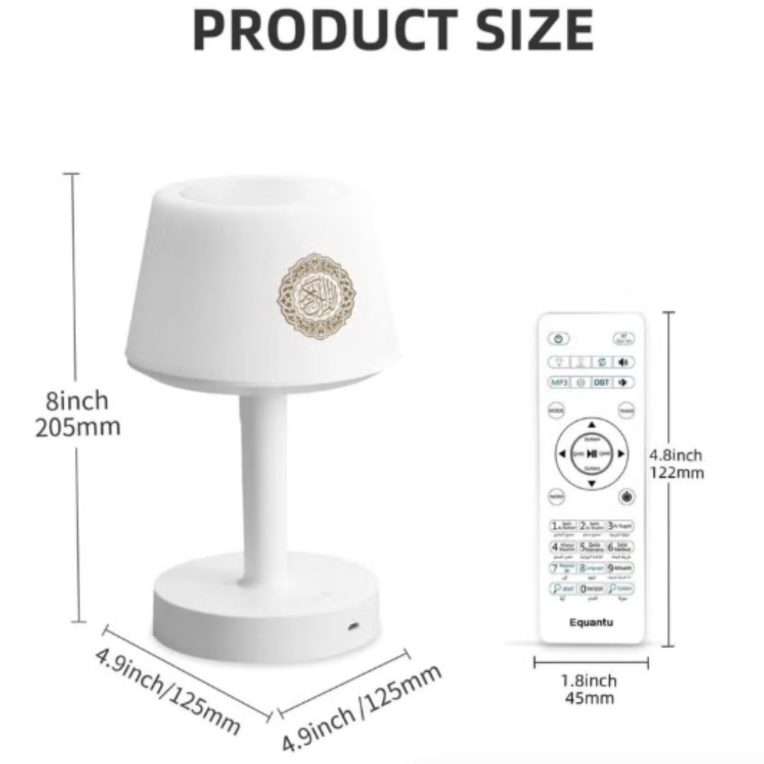 Darziq Quran Smart Touch LED Lamp with Bluetooth speaker and remote, ideal for home and kitchen lighting and audio.