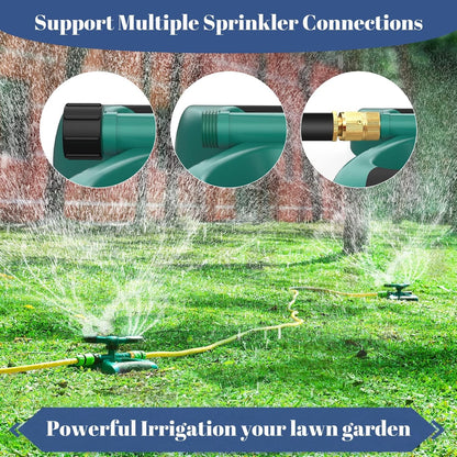 Darziq lawn and garden sprinkler, adjustable garden sprinkler for watering lawns and plants outdoors.