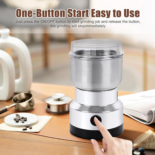 Darziq stainless steel electric grinder for home and kitchen use, featuring a sleek design and durable construction.