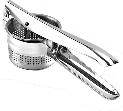 Darziq stainless steel masher for home and kitchen use, with a sturdy handle and textured surface for mashing vegetables and potatoes.